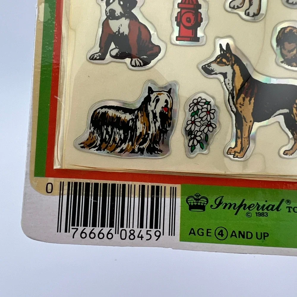 1983 Imperial Twinkle Stickers Dog Puppy Rainbow Vintage Sealed Pack 8459